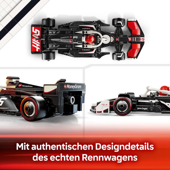 LEGO Speed Champions MoneyGram Haas F1 Team VF-24 Rennauto - Spielzeug mit Formel 1 Minifigur zum Sammeln - Modell und Geschenk für Jungen & Mädchen ab 10 Jahren und Erwachsene Motorsport Fans 77250