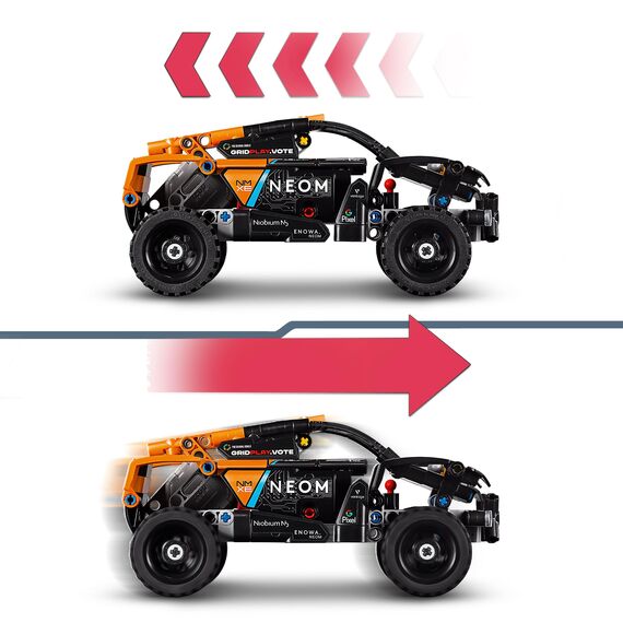 LEGO Technic NEOM McLaren Extreme E Race Car Set, Auto-Spielzeug mit Rückziehmotor für Kinder, baubares Aufziehauto, Technik-Geschenk für Jungs und Mädchen ab 7 Jahren 42166