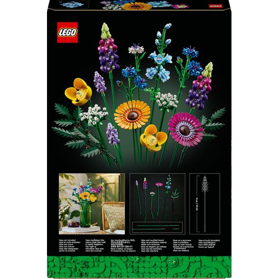 LEGO Botanicals Wildblumenstrauß Set - Künstliche Blumen mit Mohn und Lavendel zum Basteln für Erwachsene - Geschenkidee für Heimdeko - Botanik Kollektion 10313