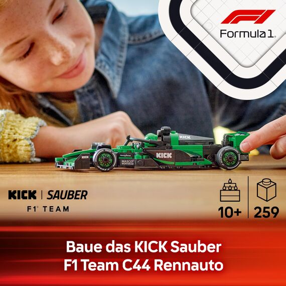 LEGO Speed Champions Kick Sauber F1 Team C44 Rennauto - Spielzeug mit Formel 1 Minifigur zum Sammeln - Bauset - Geschenk für Jungen & Mädchen ab 10 Jahren und Erwachsene Motorsport Fans 77247