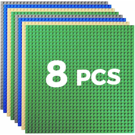 HUIZDQ 8 Stück Klassische Grundplatten für Bauklötze, 100% kompatibel mit Allen großen Marken, mit 32 X 32 Noppen, Mehrfarbig