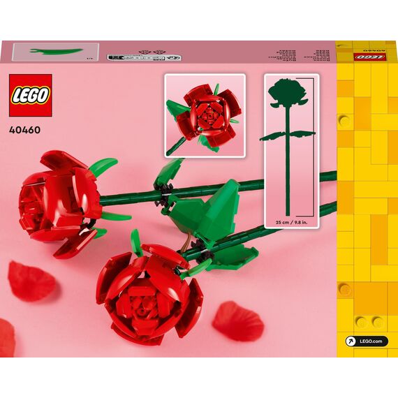 LEGO Botanicals Rosen - Kunstblumen Set - Geschenk zum Muttertag - Schreibtischdeko oder Blumendeko - Modellbau für Frauen und Männer - 40460