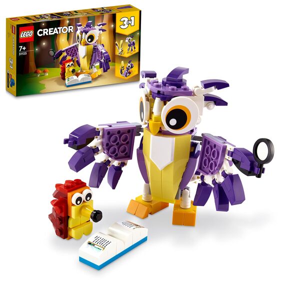 LEGO 31058 Creator Dinosaurier Spielzeug, Kinder & 31125 Creator 3-in-1 Wald-Fabelwesen: Hase - Eule - Eichhörnchen, Set mit Tierfiguren zum Bauen, Spielzeug ab 7 Jahre