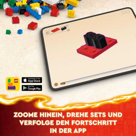 LEGO NINJAGO Kais Feuermech, Actionfiguren-Spielzeug für Kinder mit roter Mech-Figur zum Umgestalten, Ninja-Set mit 4 Figuren inkl. Kai und Zane, Geschenk für 7-jährige Jungs und Mädchen 71808