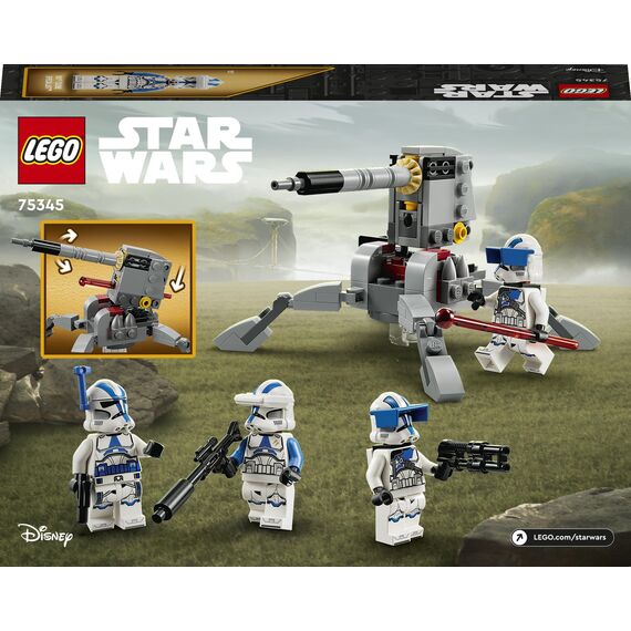 LEGO Star Wars 75345-501st Clone Troopers Battle Pack Set – Sammler Spielzeug mit Einer AV-7-Kanone und 4 Minifiguren – Geschenk für Jungs ab 6 Jahren und Fans von The Clone Wars