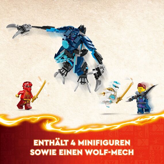 LEGO NINJAGO Kais Feuermech, Actionfiguren-Spielzeug für Kinder mit roter Mech-Figur zum Umgestalten, Ninja-Set mit 4 Figuren inkl. Kai und Zane, Geschenk für 7-jährige Jungs und Mädchen 71808