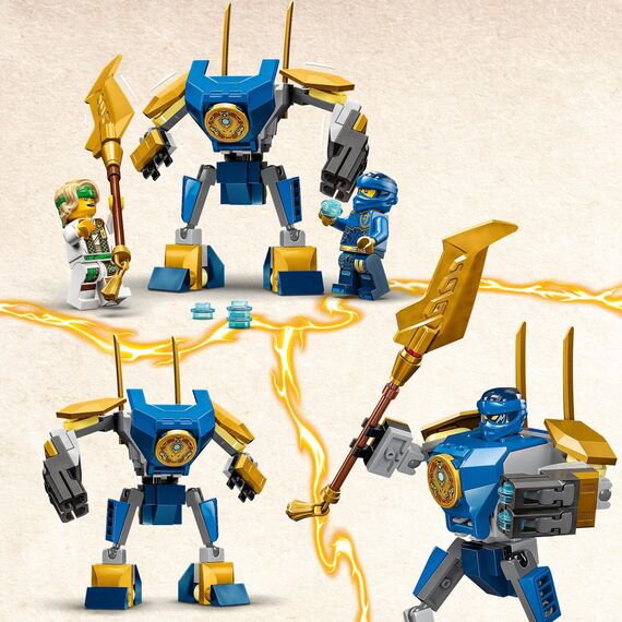 LEGO NINJAGO Jay Battle Mech, Ninja-Spielzeug für Kinder mit Figuren & NINJAGO Jays Donner-Jet EVO, Aufrüstbares Ninja Spielzeug-Flugzeug mit Jay Minifigur