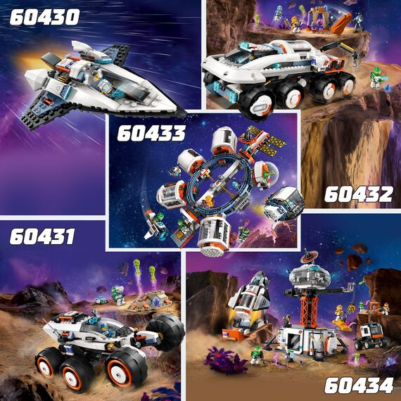 LEGO City Weltraum-Rover mit Außerirdischen, Auto-Set mit Roboter- und Alien-Spielzeug-Figuren, Geburtstagsgeschenk für Jungs und Mädchen ab 6 Jahren, mit 2 Minifiguren und einer Planetenkulisse 60431
