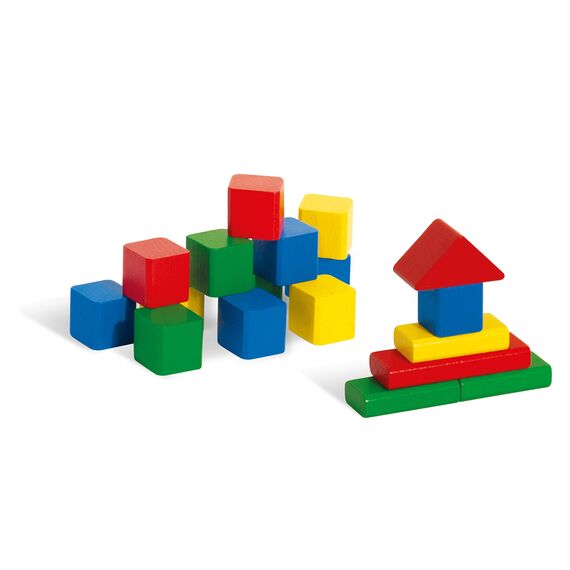 Eichhorn 100010181 150 Bunte Holzbausteine in der Aufbewahrungsbox mit Kordel und Sortierdeckel, Motorikspielzeug für Kinder ab 1 Jahr geeignet [Exklusiv bei Amazon]