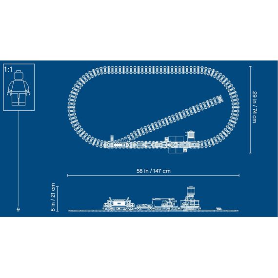 LEGO City Trains Güterzug - Zug Spielzeug, Gabelstapler, 32 Gleisstücke, Signalleuchten & 6 Minifiguren – Lokomotive Spielset für Kinder - Kreatives Geschenk für Jungen & Mädchen ab 6 Jahren - 60198