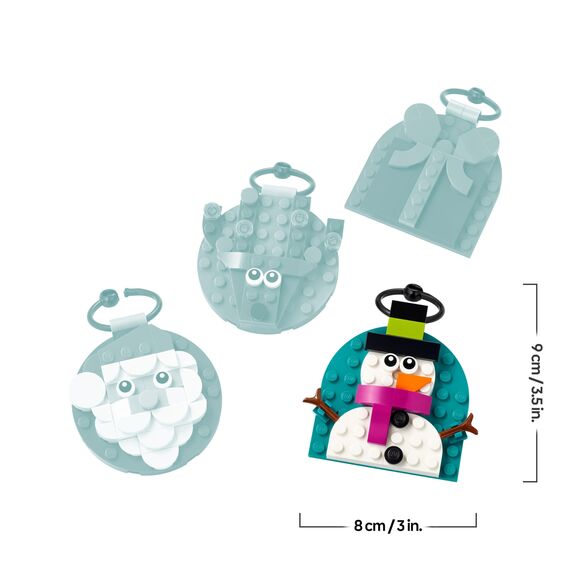LEGO Verschiedene Christbaumanhänger - 4 Tannenbaum Dekorationen inkl. Weihnachtsmann, Schneemann & Spielzeug Rentier - Bastelset und Geschenk zu Weihnachten für Mädchen & Jungen ab 6 Jahren - 40744