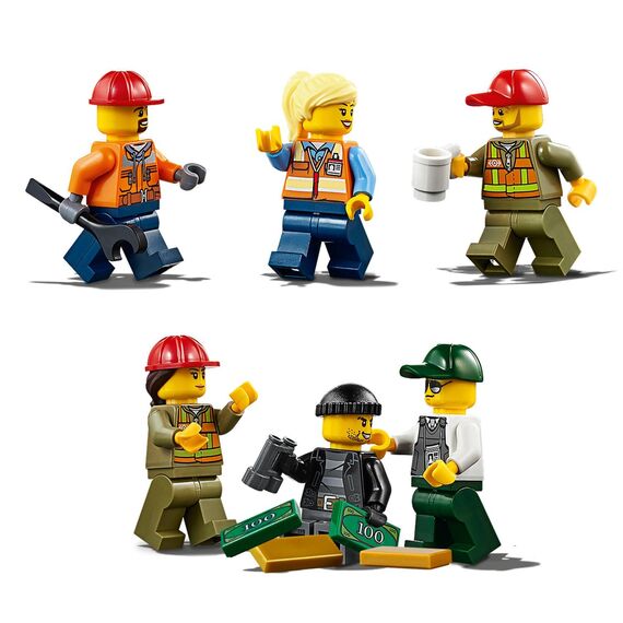 LEGO City Trains Güterzug - Zug Spielzeug, Gabelstapler, 32 Gleisstücke, Signalleuchten & 6 Minifiguren – Lokomotive Spielset für Kinder - Kreatives Geschenk für Jungen & Mädchen ab 6 Jahren - 60198