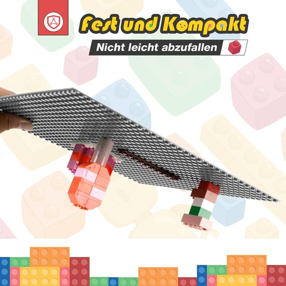 HUIZDQ 8 Stück Klassische Grundplatten für Bauklötze, 100% kompatibel mit Allen großen Marken, mit 32 X 32 Noppen, Grau
