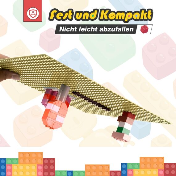 HUIZDQ 8 Stück Klassische Grundplatten für Bauklötze, 100% kompatibel mit Allen großen Marken, mit 32 X 32 Noppen, Sand