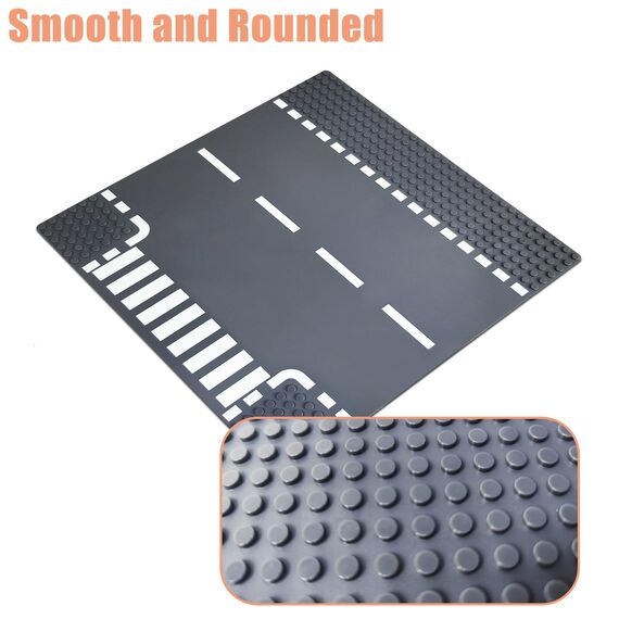 HUIZDQ 12 Stück Straßengrundplatten, Stadt Straße Straße Gebäude Grundplatte Spielzeug kompatibel mit Allen großen Marken, 10" x 10" (Grau)