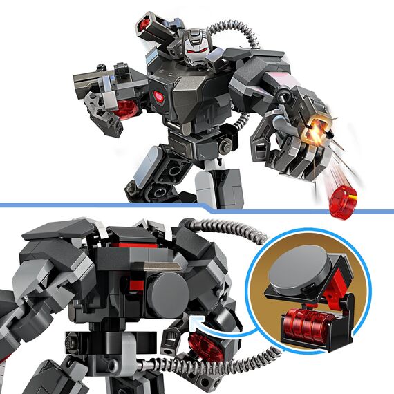 LEGO | Marvel War Machine Mech - Superhelden Spielzeug mit 3 Shootern für Kinder - Legendäre Actionfigur aus dem MCU - Geschenk für Jungen und Mädchen ab 6 Jahren - Spielset mit Minifiguren - 76277