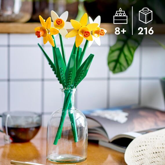 LEGO Creator Rosen, künstliche Blumen-Set, kompatibel mit Blumensträußen & 40747 Creator Narzissen, Künstliches Blumen-Set für Kinder