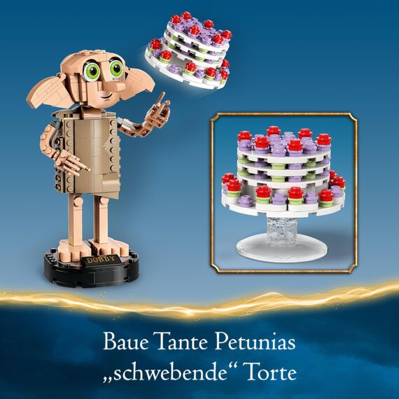 LEGO Harry Potter Dobby der Hauself Set, bewegliche ikonische Figur, Spielzeug, Schlafzimmer Accessoire & Deko, Charakter-Sammlung, Geschenk für Mädchen, Jungen, Teens und alle Fans ab 8 Jahren 76421