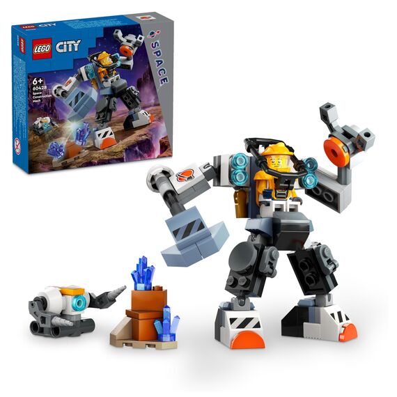 LEGO City Weltraum-Rover mit Außerirdischen & City Weltraum-Mech, Roboter-Bausatz für Kinder ab 6 Jahren, Set mit Actionfiguren-Spielzeug und Pilot-Figur, Geschenk für Jungs und Mädchen 60428
