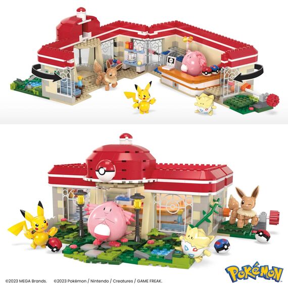 Mega Pokémon Bauset, 648 Teile, mit Pikachu, Chaneira, Evoli und Togepi, Bauspielzeug für Kinder und Erwachsene, Sammelfigur, ab 8 Jahren, HNT93