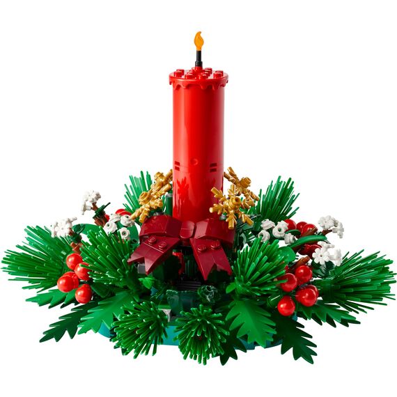 LEGO Weihnachtsgesteck - DIY Tischdeko und Kerzenständer mit Beeren, Sternen, Laub - Bastelset für Kinder & Familie - Geschenk zu Weihnachten für Mädchen und Jungen ab 12 Jahren - 40743