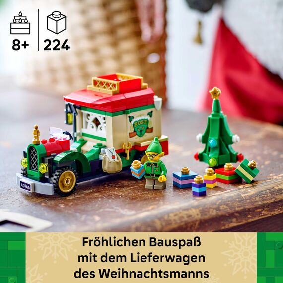 LEGO Lieferwagen des Weihnachtsmanns - Farbenfrohes Spielzeug Auto mit Weihnachtsbaum, Geschenken und Dekorationen - DIY Spielset - Geschenk für Jungen und Mädchen ab 8 Jahren - 40746