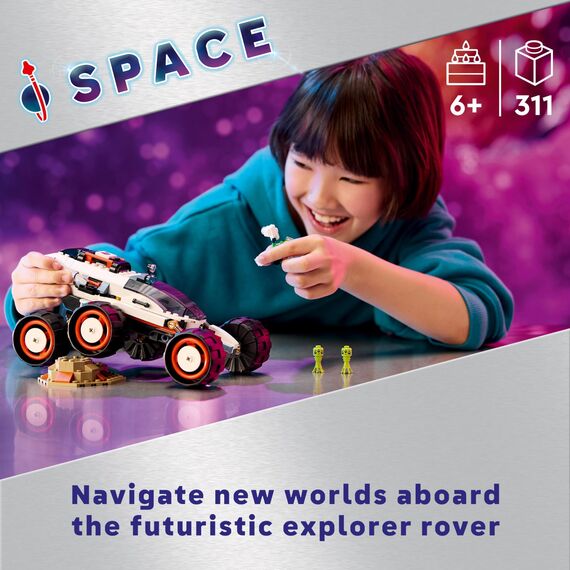 LEGO City Weltraum-Rover mit Außerirdischen & City Weltraum-Mech, Roboter-Bausatz für Kinder ab 6 Jahren, Set mit Actionfiguren-Spielzeug und Pilot-Figur, Geschenk für Jungs und Mädchen 60428
