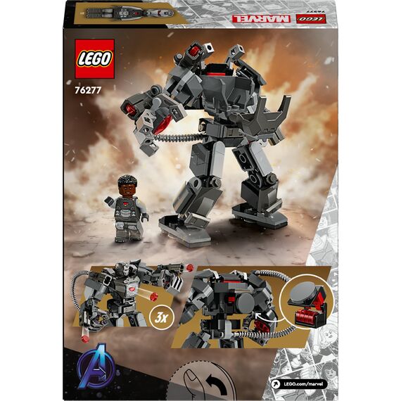 LEGO | Marvel War Machine Mech - Superhelden Spielzeug mit 3 Shootern für Kinder - Legendäre Actionfigur aus dem MCU - Geschenk für Jungen und Mädchen ab 6 Jahren - Spielset mit Minifiguren - 76277