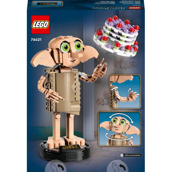LEGO Harry Potter Dobby der Hauself Set, bewegliche ikonische Figur, Spielzeug, Schlafzimmer Accessoire & Deko, Charakter-Sammlung, Geschenk für Mädchen, Jungen, Teens und alle Fans ab 8 Jahren 76421