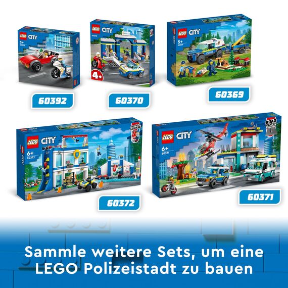 LEGO 60369 City Mobiles Polizeihunde-Training, Polizeiauto-Spielzeug mit Anhänger, Hunde- und Welpenfiguren, Tier-Set für Kinder ab 5 Jahren