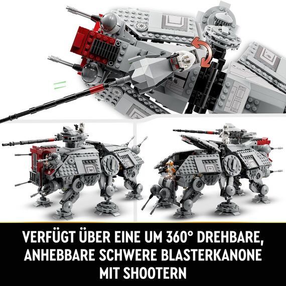 LEGO Star Wars 75337 AT-TE Walker Spielzeug mit 3 Mini-Figuren aus dem 212. Klon-Trupp, Zwergspinne und Battle Droid Figuren – Geschenk für Jungs ab 9 Jahren und Fans von Die Rache der Sith