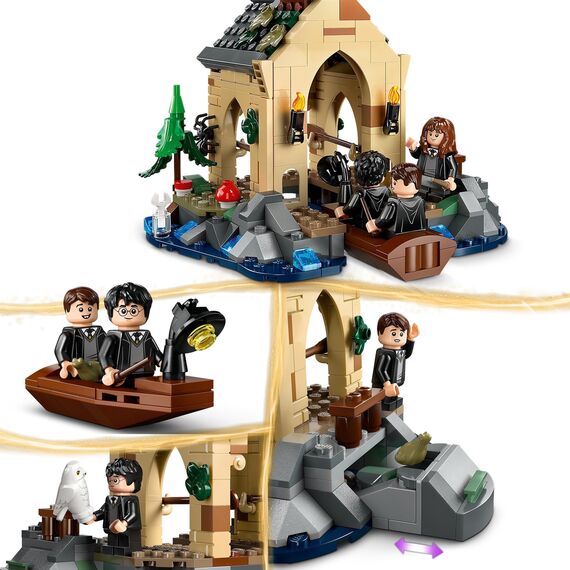 LEGO Harry Potter Bootshaus von Schloss Hogwarts Spielzeug-Modell für Kinder, beinhaltet 2 baubare Boote und 5 Mini-Figuren, Geschenk für Mädchen, Jungs und alle Fans ab 8 Jahren 76426