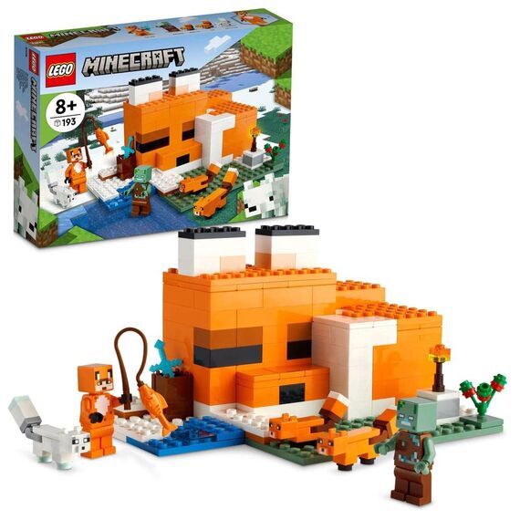 LEGO 21178 Minecraft Die Fuchs-Lodge, Spielzeug für Jungen und Mädchen ab 8 Jahren & 21240 Minecraft Das Sumpfabenteuer Set, Spielzeug mit Figuren mit Alex- und Zombie-Figuren im Biom, ab 8 Jahren
