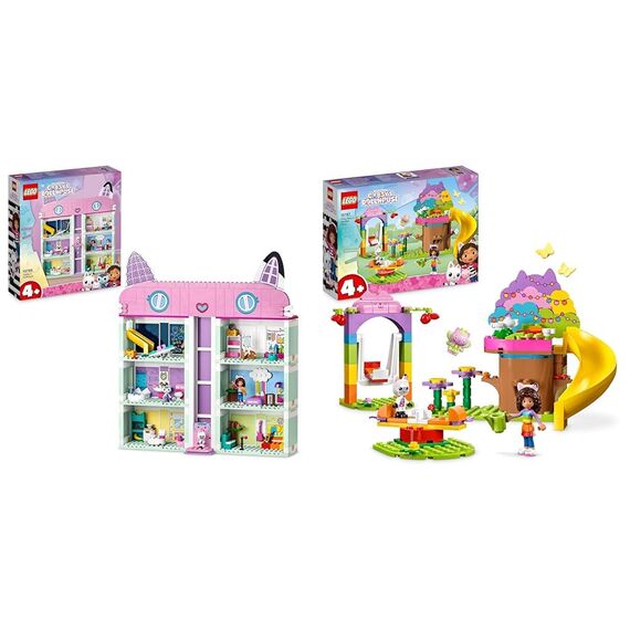 LEGO 10788 Gabby's Dollhouse Spielzeug-Set & 10787 Gabby's Dollhouse Kitty Fees Gartenparty Puppenhaus Spielzeug Set mit Gabby
