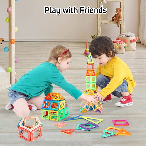 mysoler Magnetische Bausteine 48 Teile mini Magnet Spielzeug Kinder DIY Magnetspielzeug Magnet Spielzeug Lernspielzeug Geburtstag Vorschule Kinder Kleinkind Jungen Mädchen ab 3 Jahren