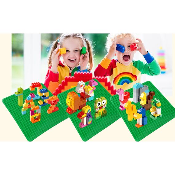 Große Bauplatte Kompatibel mit Lego Duplo Platten, Classic Grundplatte für DUPLO Sets,38 * 38cm Platten-Set für Kreatives Vorschulspielzeug,Grün (2 Stück)