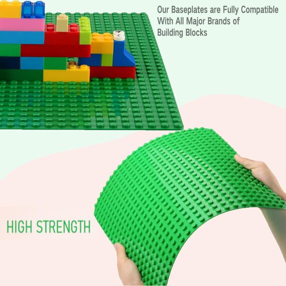 Große Bauplatte Kompatibel mit Lego Duplo Platten, Classic Grundplatte für DUPLO Sets,38 * 38cm Platten-Set für Kreatives Vorschulspielzeug,Grün (2 Stück)