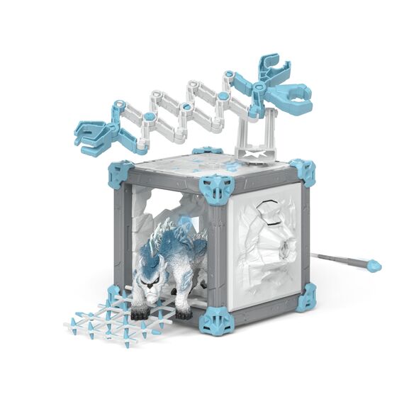 SCHLEICH ELDRADOR Creatures | BattleCave Schneeschlitzer 42733 | Set aus ELDRADOR Battle Cave mit Monster, Zange, Schusswand & Kristall | Battle Caves zur Arena stapelbar | ab 6 Jahren | 48 Teile