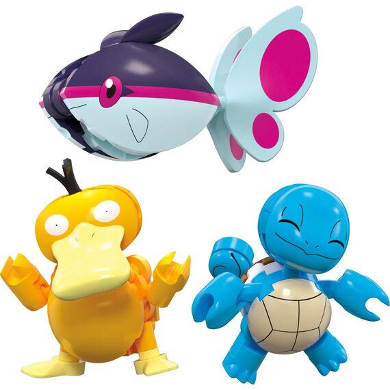 MEGA Pokémon Actionfigur-Bauspielzeug, Wasserabenteuer mit 319 Teilen und beweglichem Schiggy, Enton und Finneon, für Kinder, HXF79