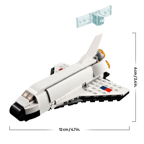 LEGO 31134 Creator 3in1 Spaceshuttle Spielzeug zum Astronauten zum Raumschiff, Konstruktionsspielzeug für Kinder, Jungen, Mädchen ab 6 Jahren, kreative Geschenkidee