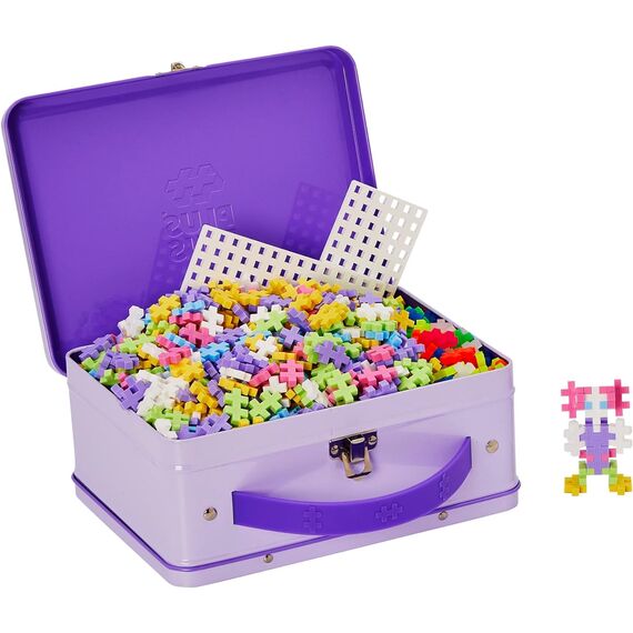 Geniales Konstruktionsspielzeug, Pastel, Bausteine-Set in praktischer Metall-Box mit Henkel, 600 Teile