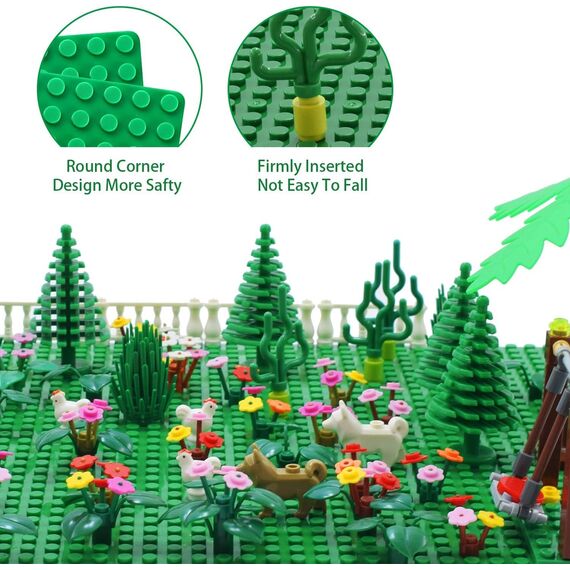 Große Bauplatte Kompatibel mit Lego Duplo Platten, Classic Grundplatte für DUPLO Sets,38 * 38cm Platten-Set für Kreatives Vorschulspielzeug,Grün (2 Stück)