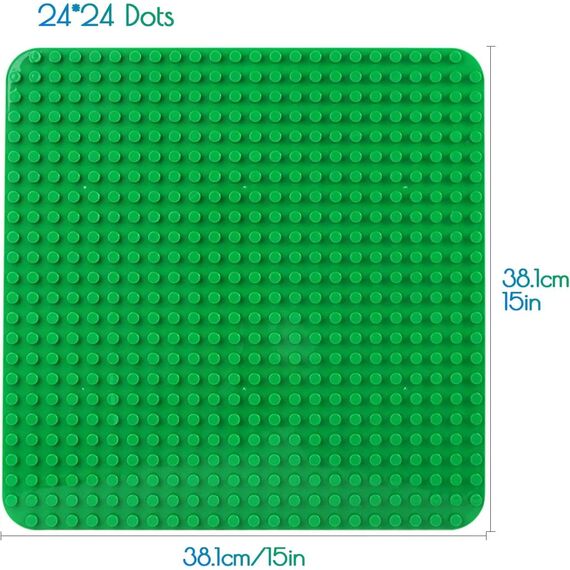 Große Bauplatte Kompatibel mit Lego Duplo Platten, Classic Grundplatte für DUPLO Sets,38 * 38cm Platten-Set für Kreatives Vorschulspielzeug,Grün (2 Stück)