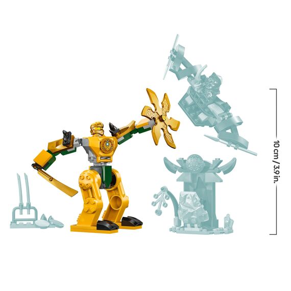 LEGO NINJAGO Arins Battle Mech, Ninja-Spielzeug für Kinder ab 4 Jahre mit Figuren inkl. Arin mit Mini-Katana, Actionfiguren & Mechs, kleines Geschenk für Jungs und Mädchen 71804