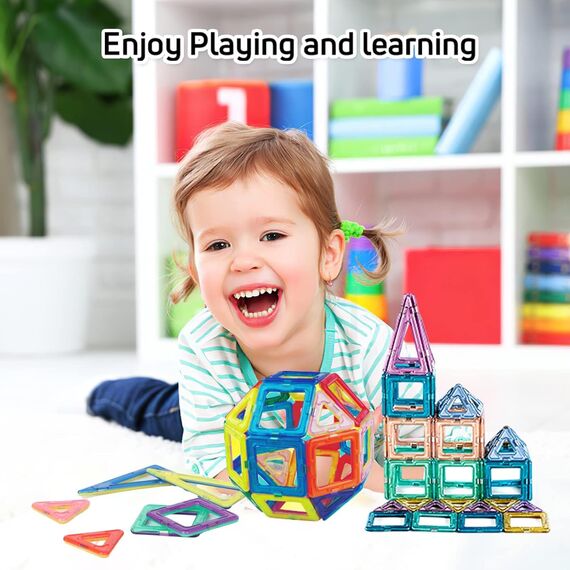mysoler Magnetische Bausteine 48 Teile mini Magnet Spielzeug Kinder DIY Magnetspielzeug Magnet Spielzeug Lernspielzeug Geburtstag Vorschule Kinder Kleinkind Jungen Mädchen ab 3 Jahren