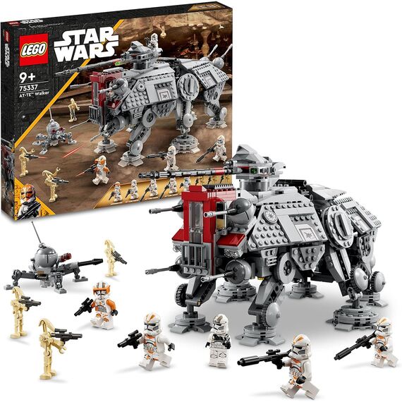 LEGO 75337 Star Wars at-TE Walker, Bewegliches Spielzeugmodell & 75359 Star Wars Ahsokas Clone Trooper der 332. Kompanie