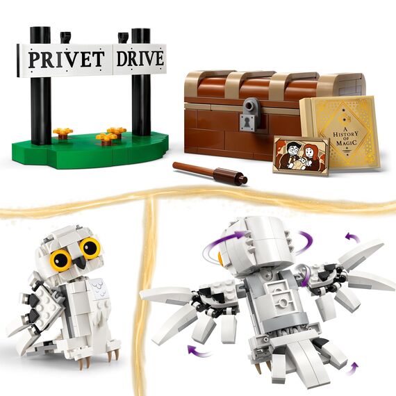 LEGO Harry Potter Hedwig im Ligusterweg 4 Set mit Spielzeug-Eule für Kinder, baubare Tier-Figur mit Hogwarts-Koffer, kleines Geschenk für Jungs, Mädchen und alle Fans ab 7 Jahren 76425