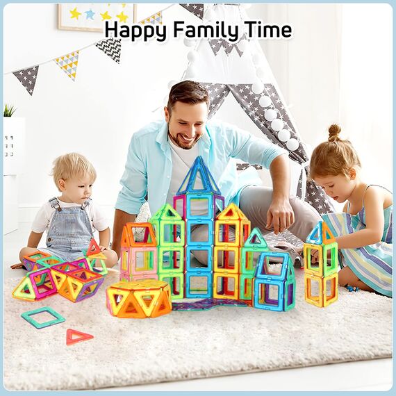 mysoler Magnetische Bausteine 48 Teile mini Magnet Spielzeug Kinder DIY Magnetspielzeug Magnet Spielzeug Lernspielzeug Geburtstag Vorschule Kinder Kleinkind Jungen Mädchen ab 3 Jahren