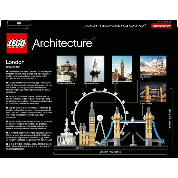 LEGO 21034 Architecture London Skyline-Modellbausatz, Bauset mit London Eye, Big Ben, Tower Bridge, Haus- und Büro-Deko, Geschenkidee für Sammler