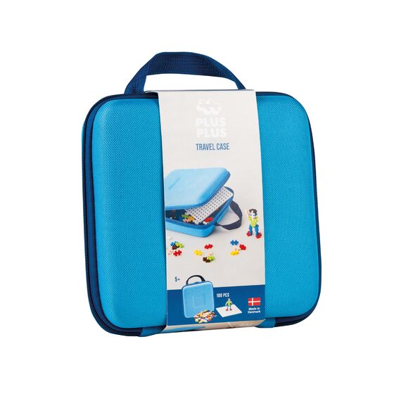 Plus-Plus 9607012 Kreativ-Bausteine, Reisekoffer Set, Geniales Konstruktionsspielzeug, 100 Teile, Blue